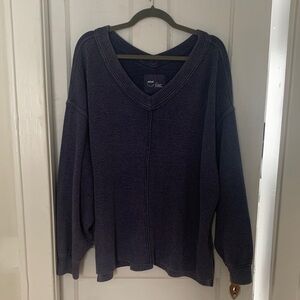 Aerie L blue oversized sweatshirt